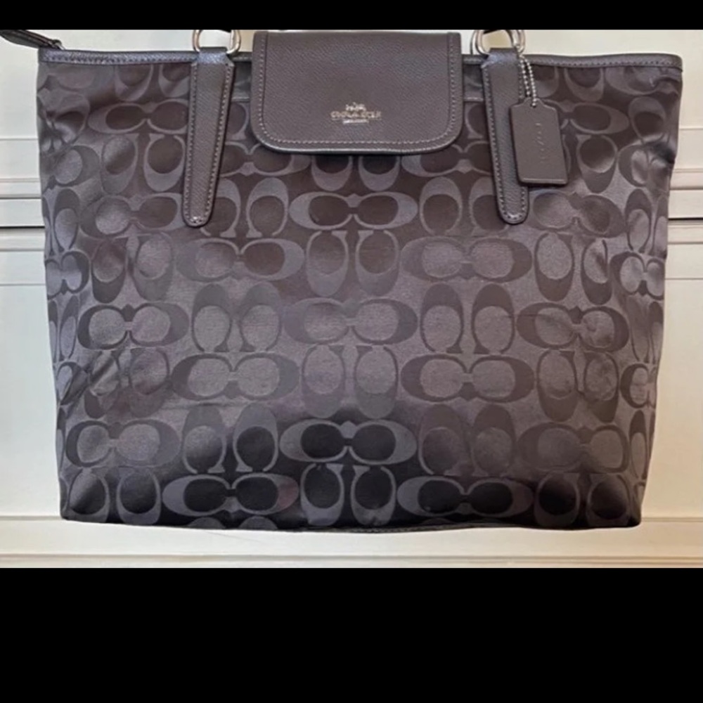 COACH WARD SIGNATURE IN MINK (BROWN) BROWN NYLON LEATHER BAG